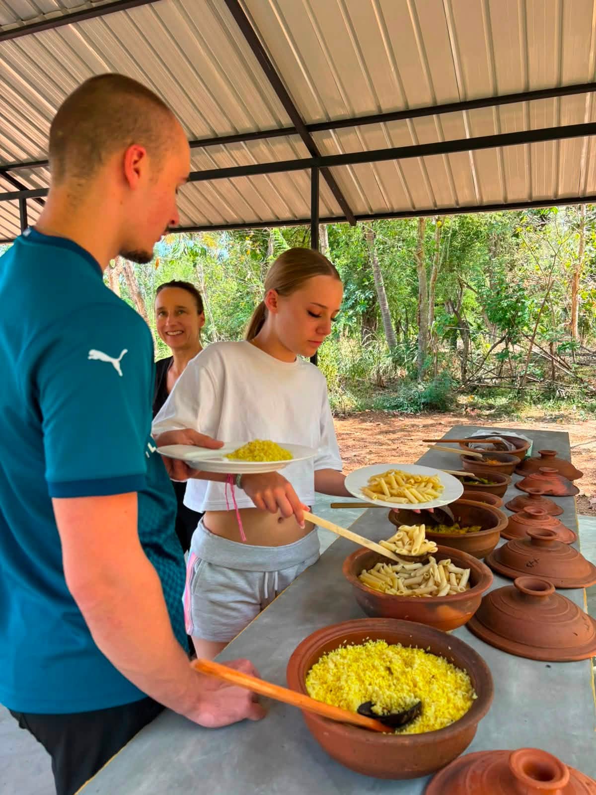 Traditional clay pot buffet